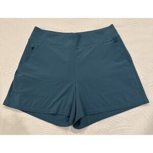 Athleta Womens Brooklyn Activewear Shorts Size 10 Borealis Green 4" Inseam
